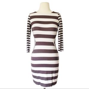 Ella Moss gray stripe body dress size S